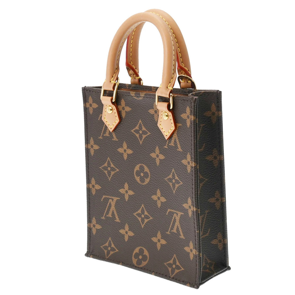 Louis Vuitton Monogram Plat Sac Brown Canvas Bag Shoulder Brown
